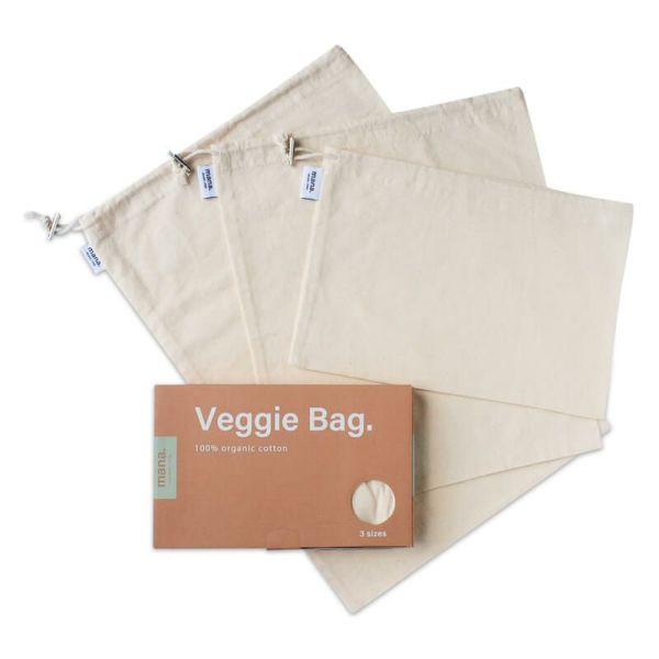 mana. ORGANIC LIVING コットンベジバッグ（３サイズ）